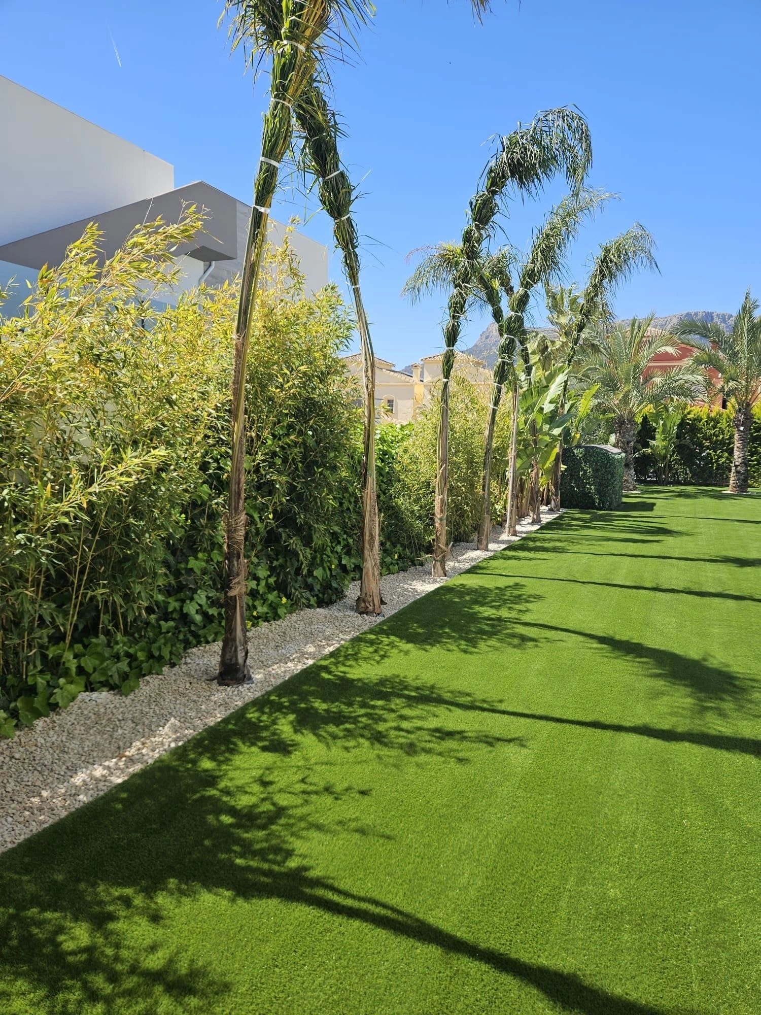 Pool surround artificial grass Mediterranean luxury