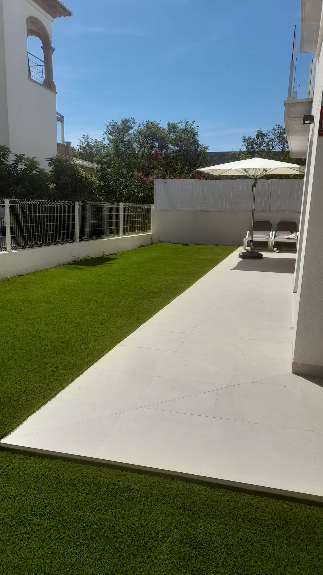 Artificial grass used in Costa Blanca garden Spain