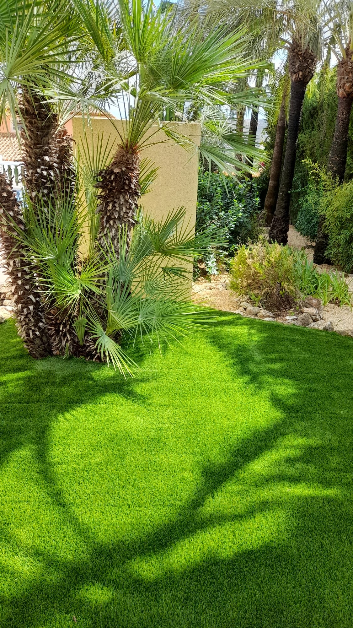 Lush artificial grass garden Costa Blanca villa Spain